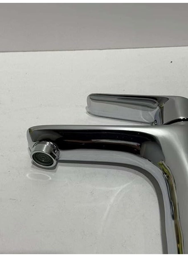 ALMIFTAH Modern Handle Basin Mixer Faucet Bathroom Sink Tap Hot Cold Water Control Anti Splash Chrome Finish - Image 3